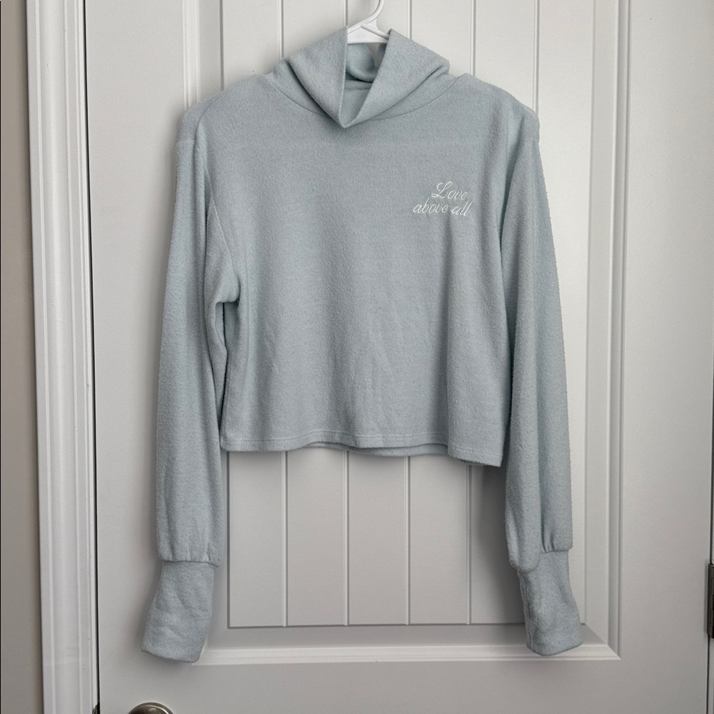 Light Blue Cropped Sweatshirt
